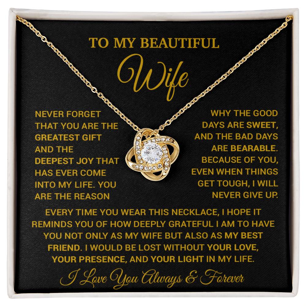 To My Wife Necklace, Christmas Gifts For Wife, Anniversary Cute Gift For Wife_16_9_Gold