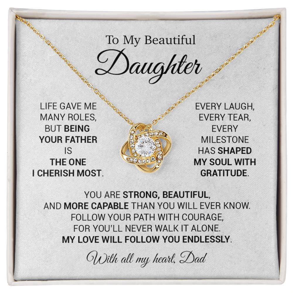 To My Daughter Necklace, Daughter Father Necklace, Daughter Gift From Dad 16_11_White