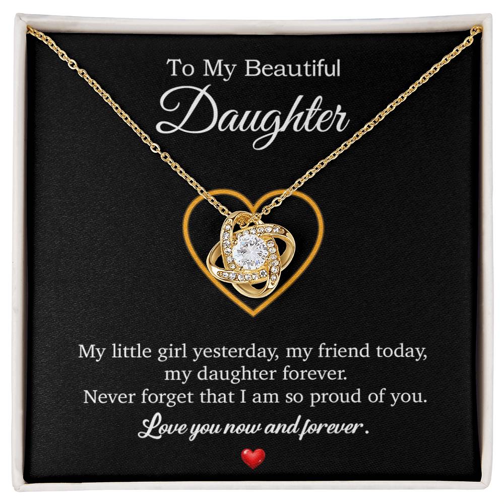 To My Daughter Necklace, Gift For Daughter From Dad, Daughter Father Necklace 10_7_Black