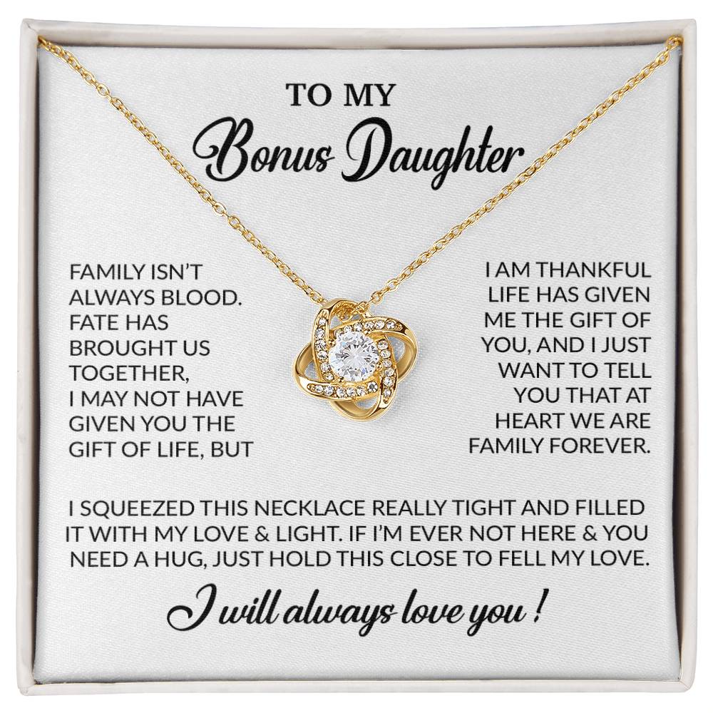 To My Bonus Daughter Necklace, Gift for Bonus Daughter, Step Daughter Birthday 7_11_White