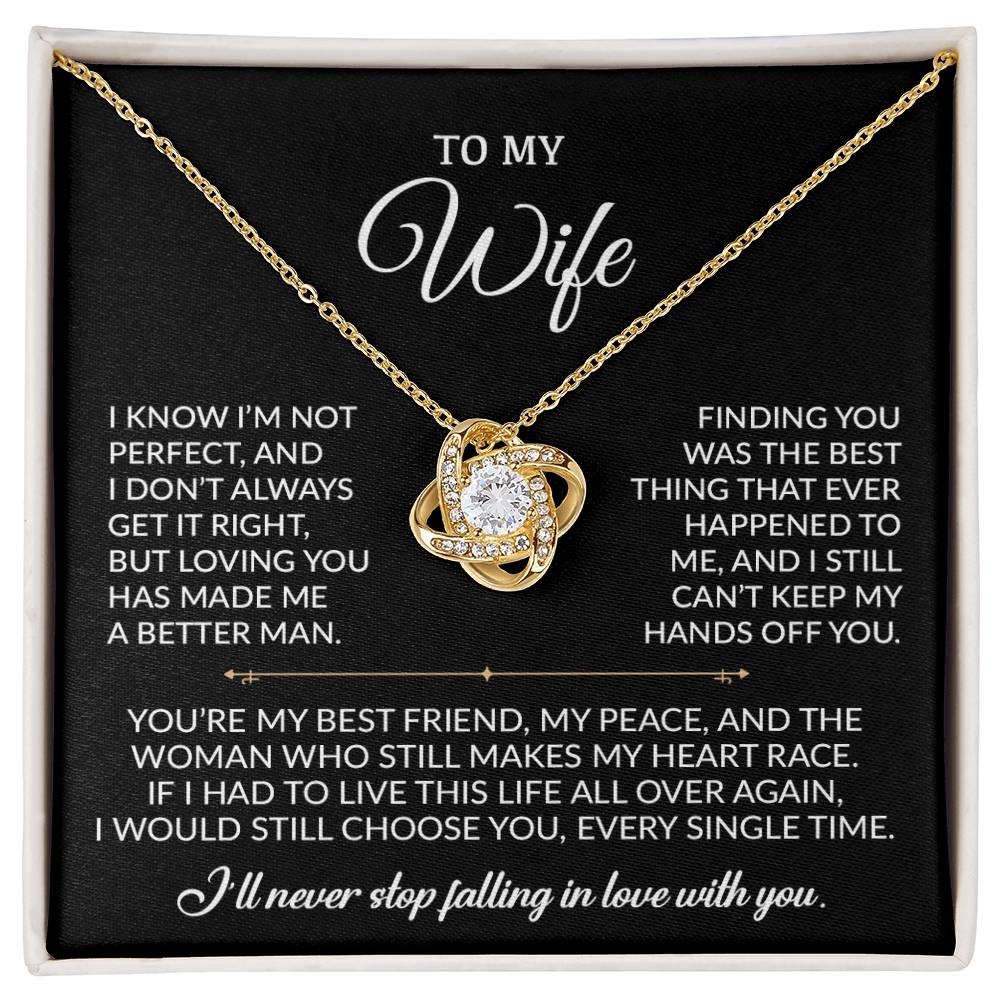 To My Wife Necklace, Gift For Wife, Anniversary Gift For Wife, Necklace For Wife 4_9_Black