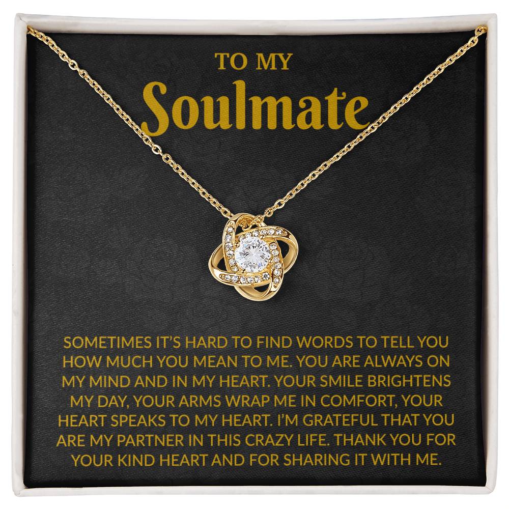 To My Soulmate Necklace, Anniversary Gift for Her, Gifts for Wife, Gifts for Girlfriend_Gold