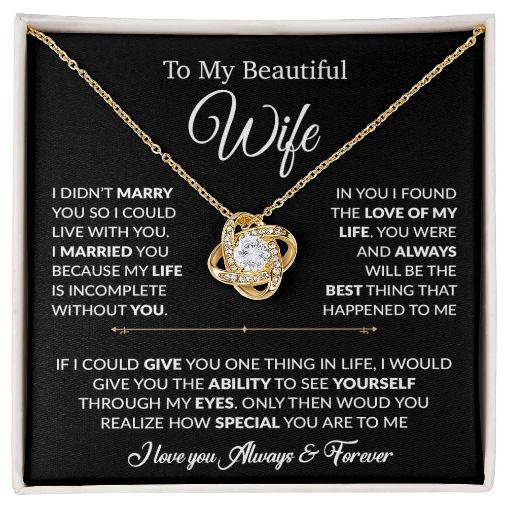 To My Wife Necklace, Gift For Wife, Anniversary Gift For Wife, Necklace For Wife 23_6_Black