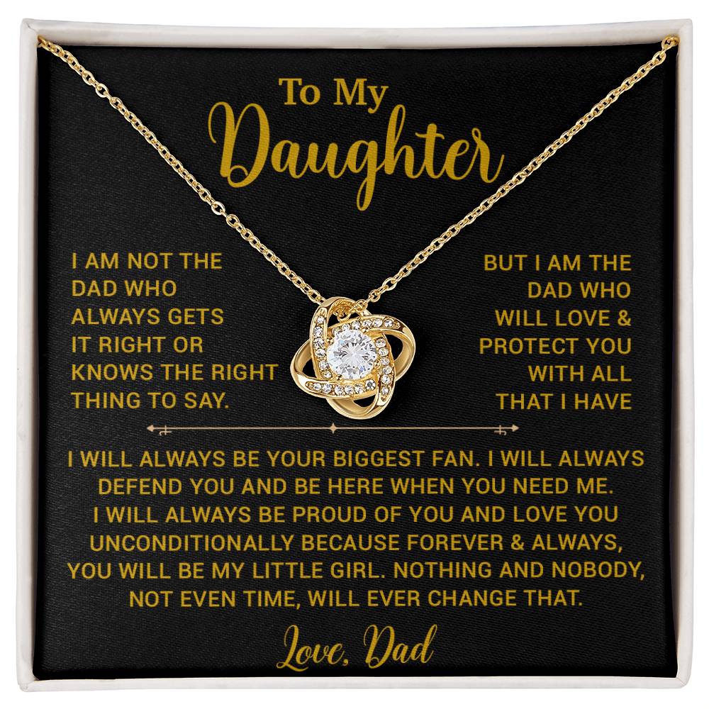 To My Daughter Necklace, Gift for Daughter from Dad, Father Daughter Necklace 8_4_Gold