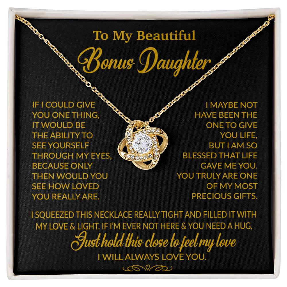 To My Bonus Daughter Necklace, Gift for Bonus Daughter, Step Daughter Birthday 1_10_Gold