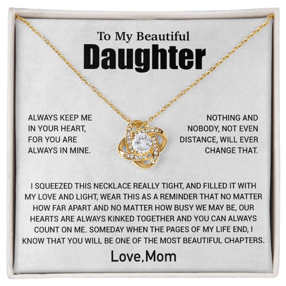To My Daughter Necklace, Daughter Mother Necklace, Daughter Gift From Mom 2_6_White