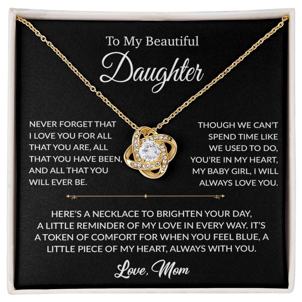 To My Daughter Necklace, Gift for Daughter from mom, Daughter mother Necklace 27_6_Black