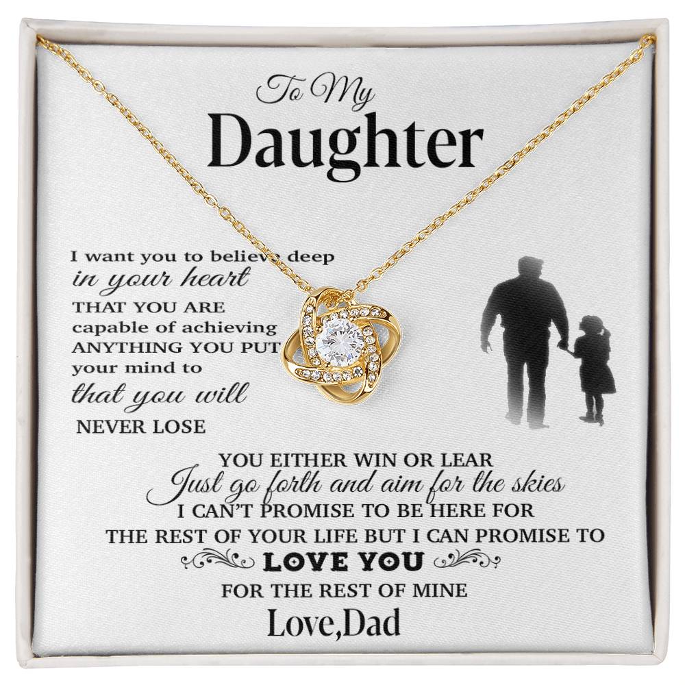 To My Daughter Necklace, Gift for Daughter from Dad, Father Daughter Necklace 30_11_White