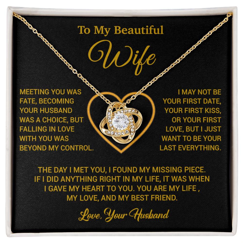 To My Wife Necklace, Gift For Wife, Anniversary Gift For Wife, Necklace For Wife 3_2_Gold