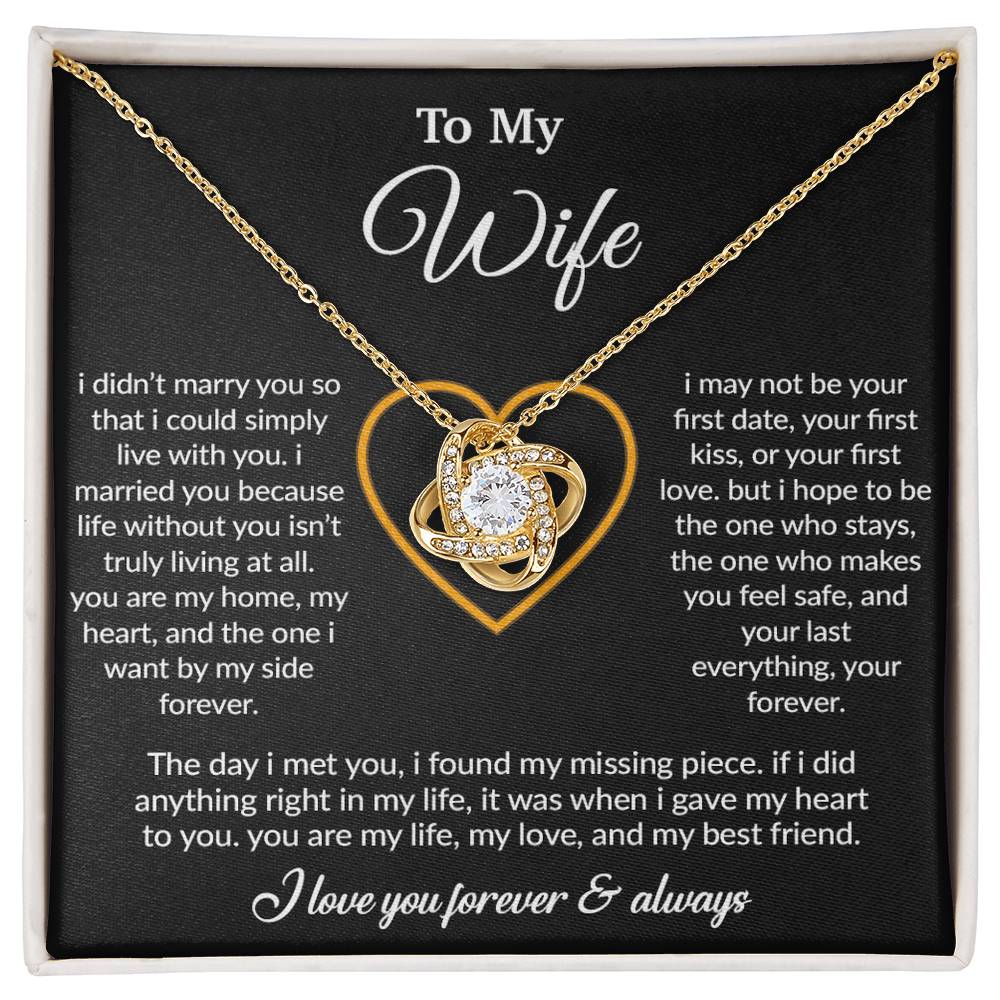 To My Wife Necklace, Gift For Wife, Anniversary Gift For Wife, Necklace For Wife 13_3_Black
