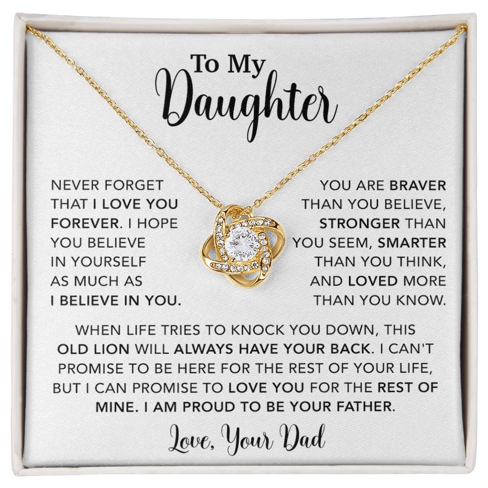 To My Daughter Necklace Gift for Daughter from Dad,Daughter Father Necklace 15_4_White