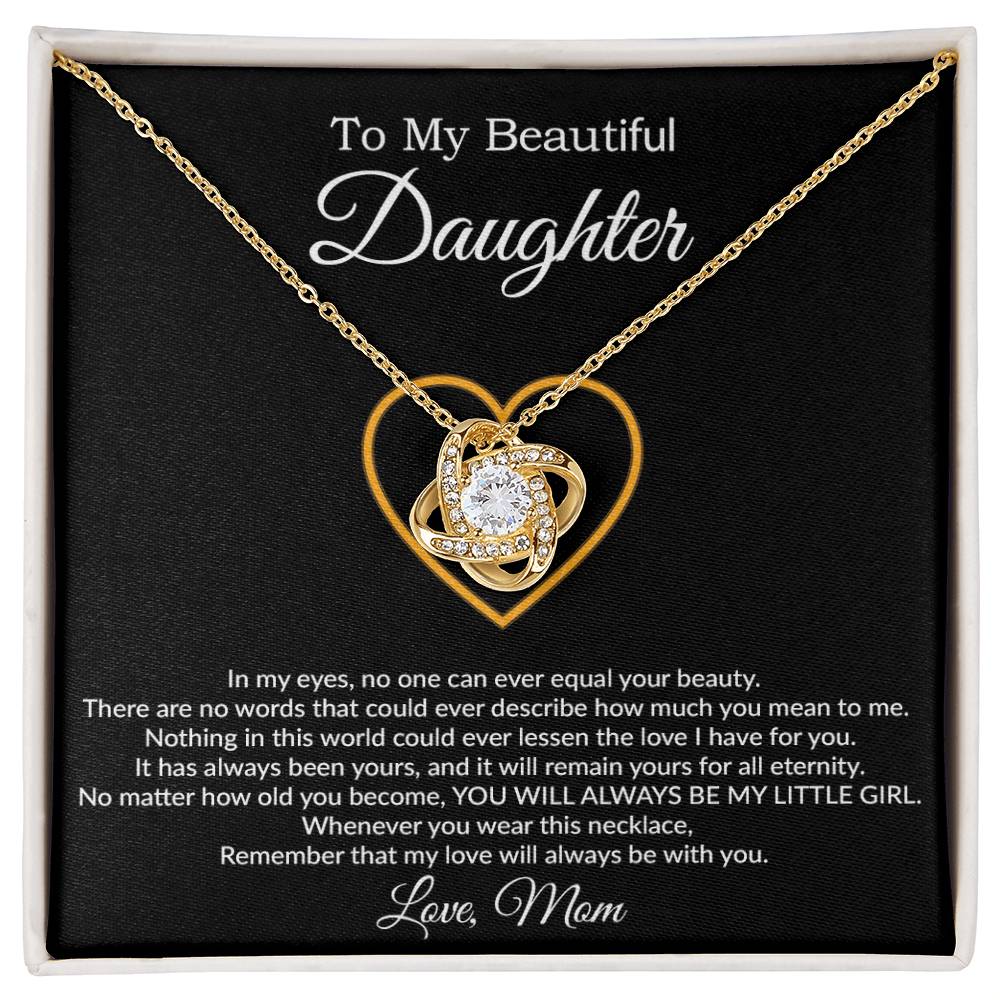 To My Daughter Necklace, Gift For Daughter From Mom, Daughter Mother Necklace 21_7_Black