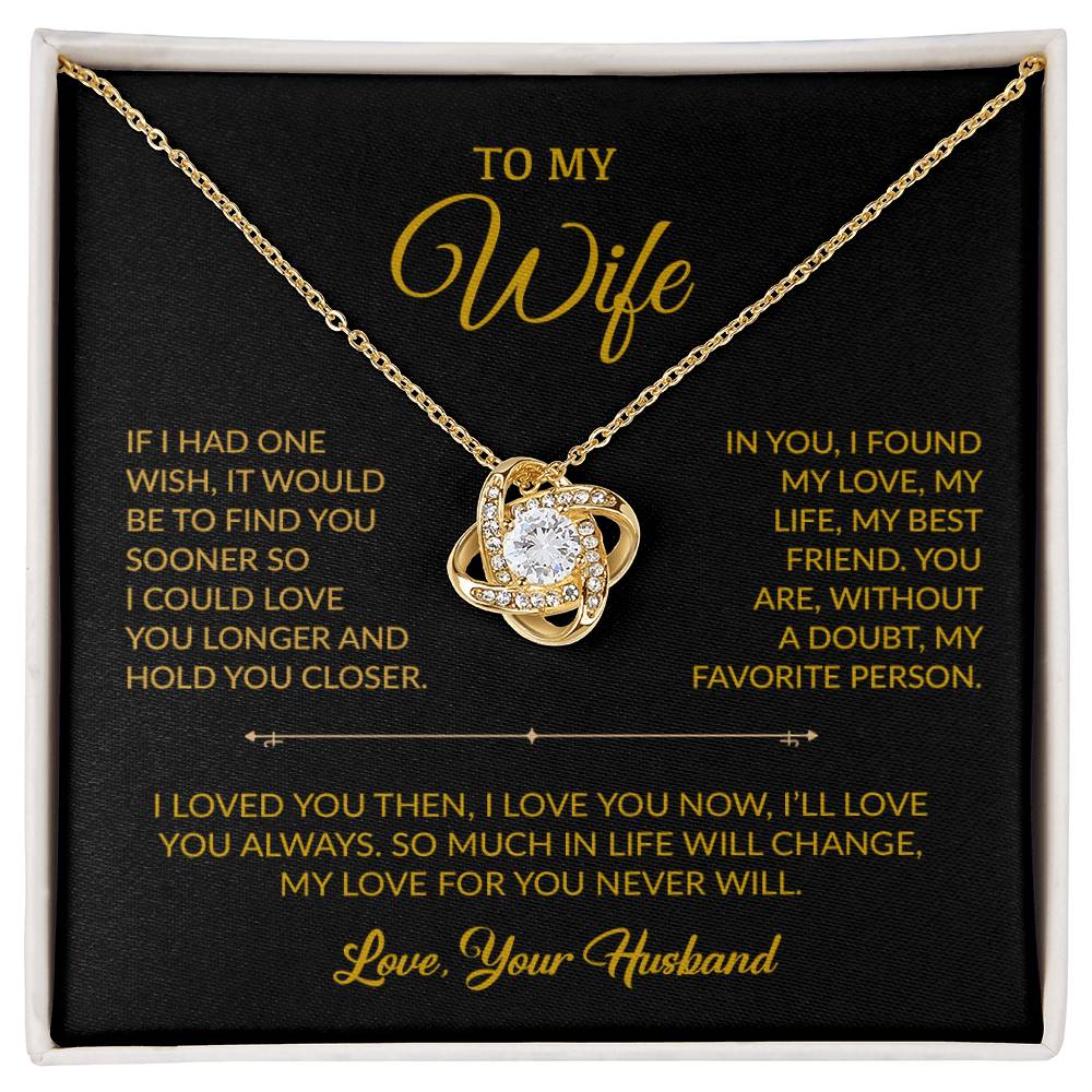 To My Wife Necklace, Gift For Wife, Anniversary Gift For Wife, Necklace For Wife 12_9_Gold
