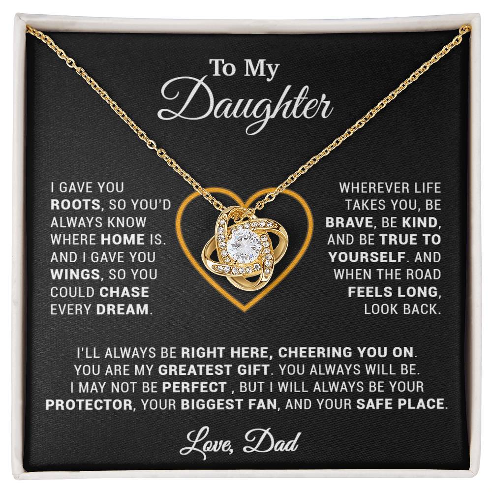 To My Daughter Necklace, Gift for Daughter from Dad, Father Daughter Necklace 18_3_Black