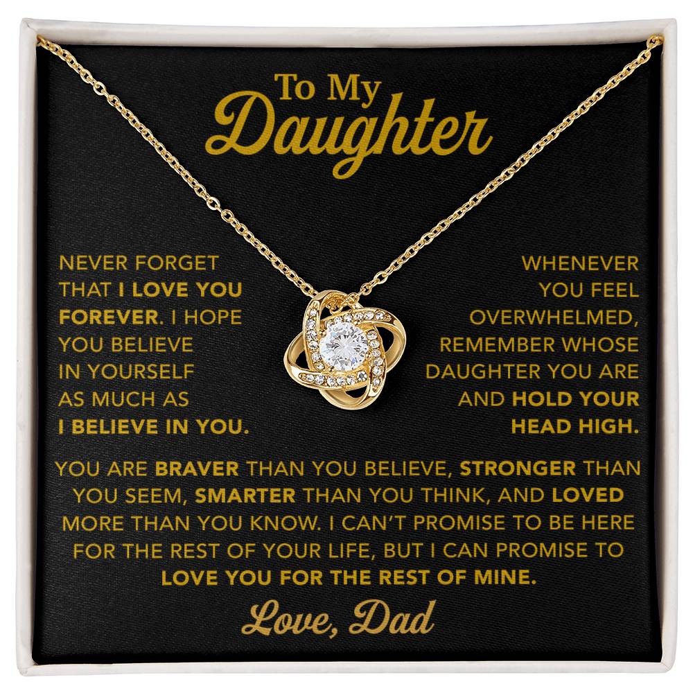 To My Daughter Necklace, Gift for Daughter from Dad, Father Daughter Necklace  27_11_Gold