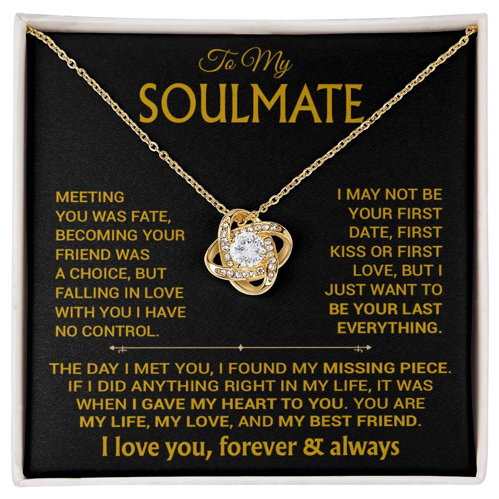To My Soulmate Necklace, Soulmate Gift, Gift For Girlfriend, Valentines Gift 6_12_Gold