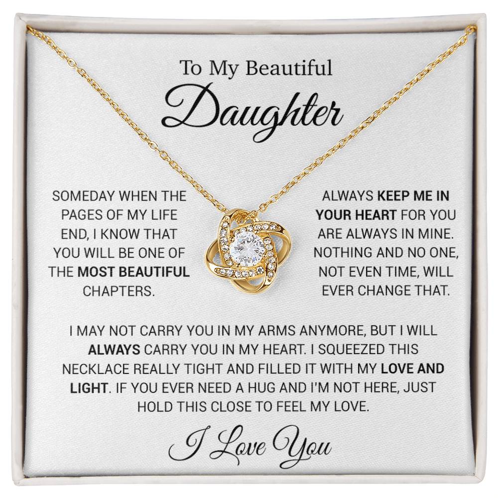 To My Daughter Necklace, Gift for Daughter from Dad, Daughter Father Necklace 14_12_White