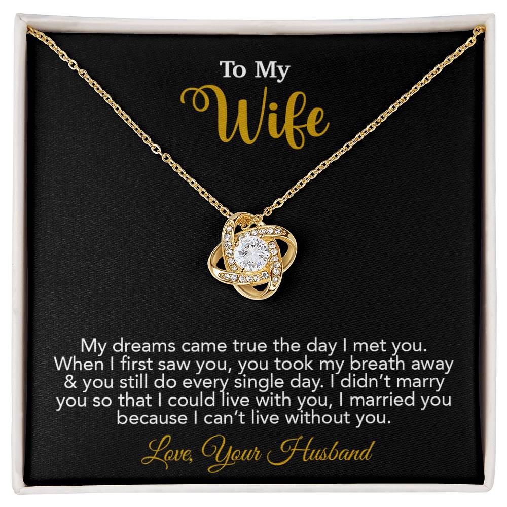 To My Wife Necklace, Wife Gift From Husband, Wife Husband Necklace, Christmas Gift 16_10_Gold