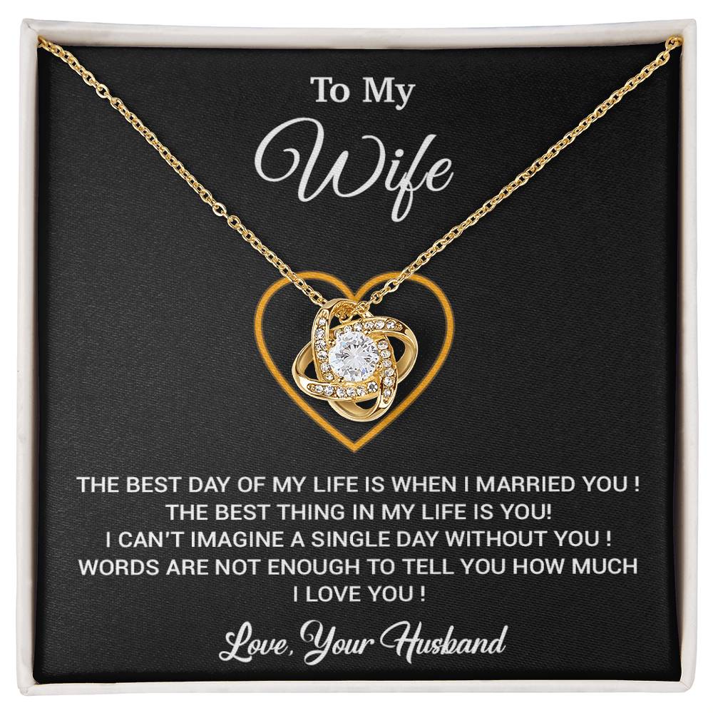 To My Wife Necklace, Gift For Wife, Anniversary Gift For Wife, Necklace For Wife 26_2_Black