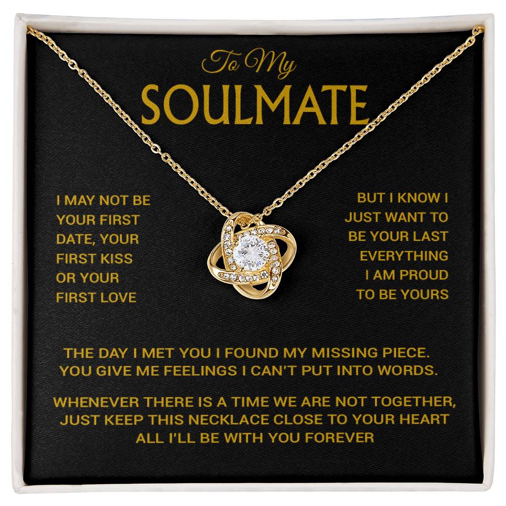 To My Soulmate Necklace, Soulmate Gift, Gift For Girlfriend, Valentines Gift 14_2_Gold