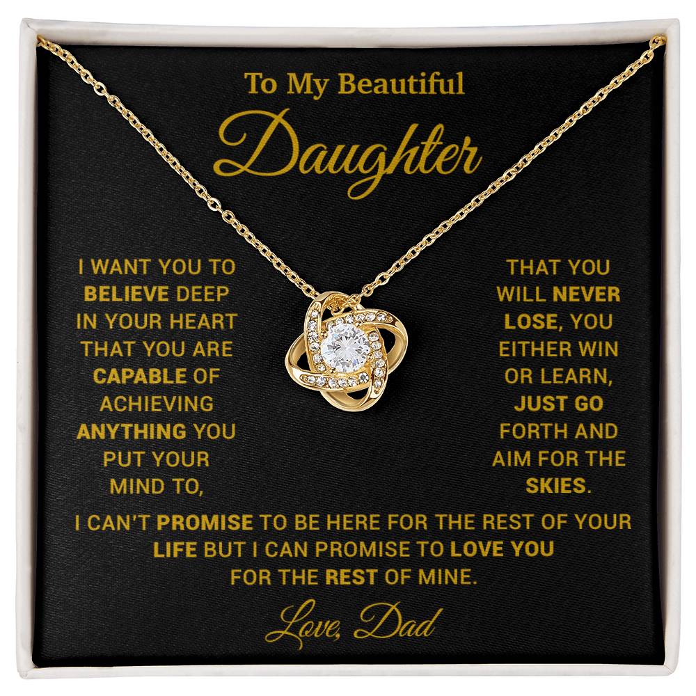 To My Daughter Necklace, Gift for Daughter from Dad, Father Daughter Necklace 26_2_Gold