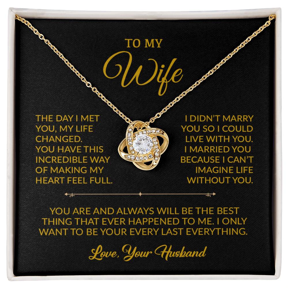 To My Wife Necklace, Gift For Wife, Anniversary Gift For Wife, Necklace For Wife 10_9_Gold