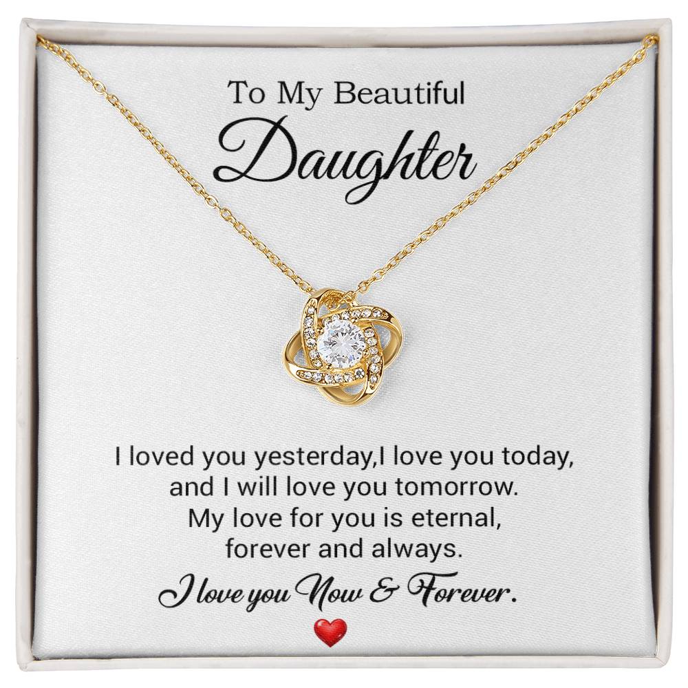 To My Daughter Necklace, Gift For Daughter From Dad, Daughter Father Necklace 30_7_White