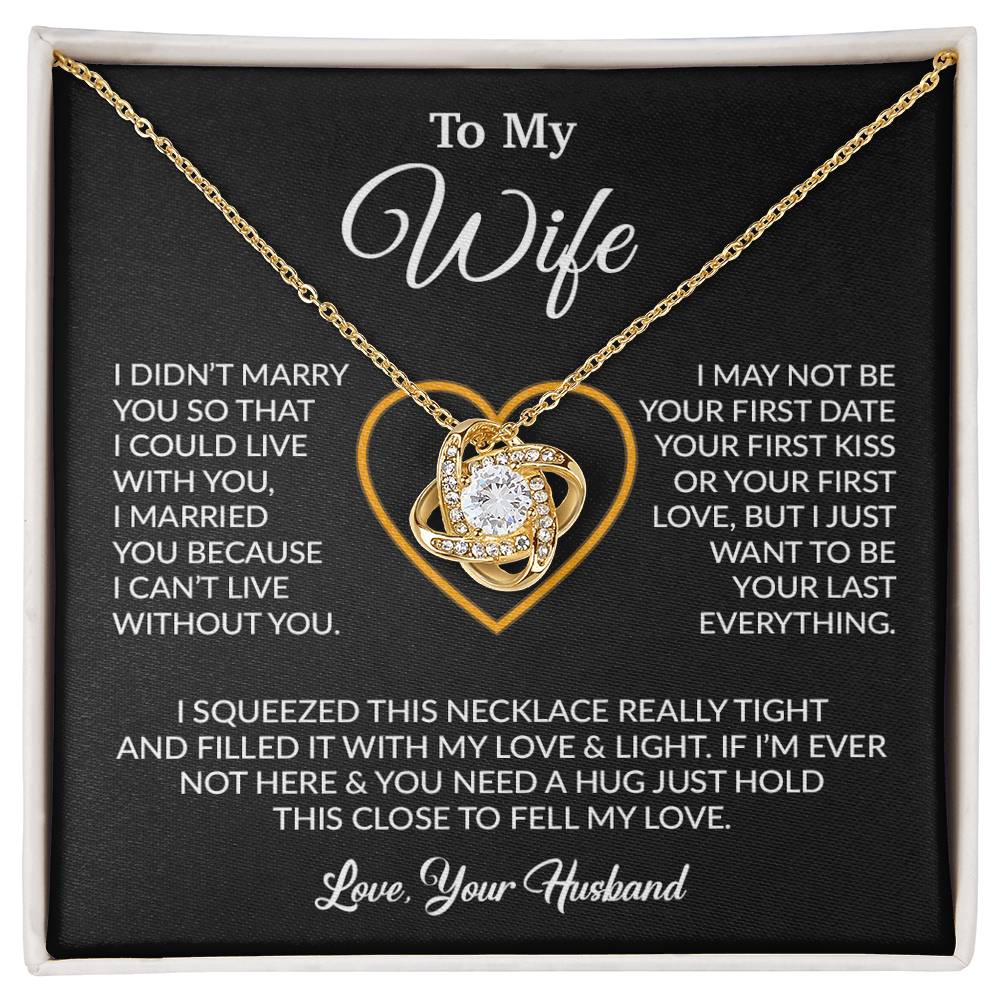 To My Wife Necklace, Wife Gift from Husband, Christmas Gift 5_12_Black