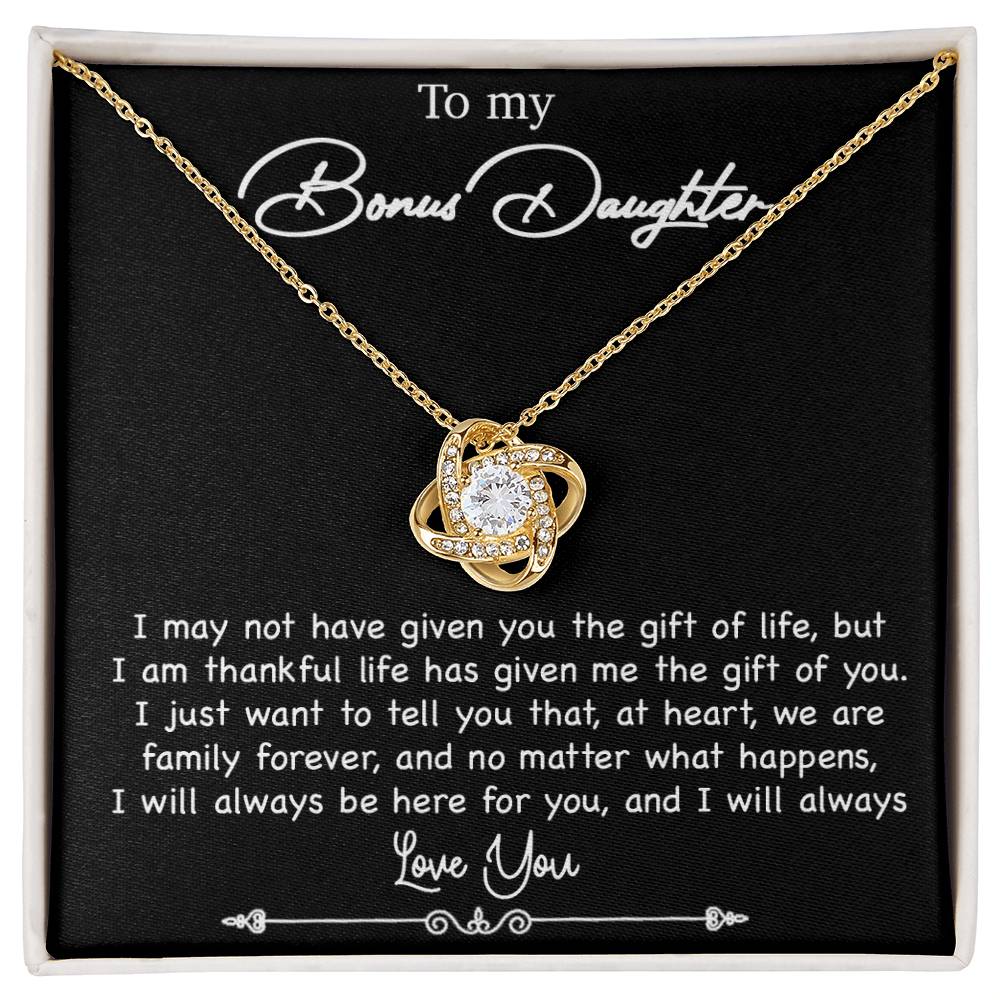 To My Bonus Daughter Necklace, Gift for Bonus Daughter, Step Daughter Birthday 5_10_Black