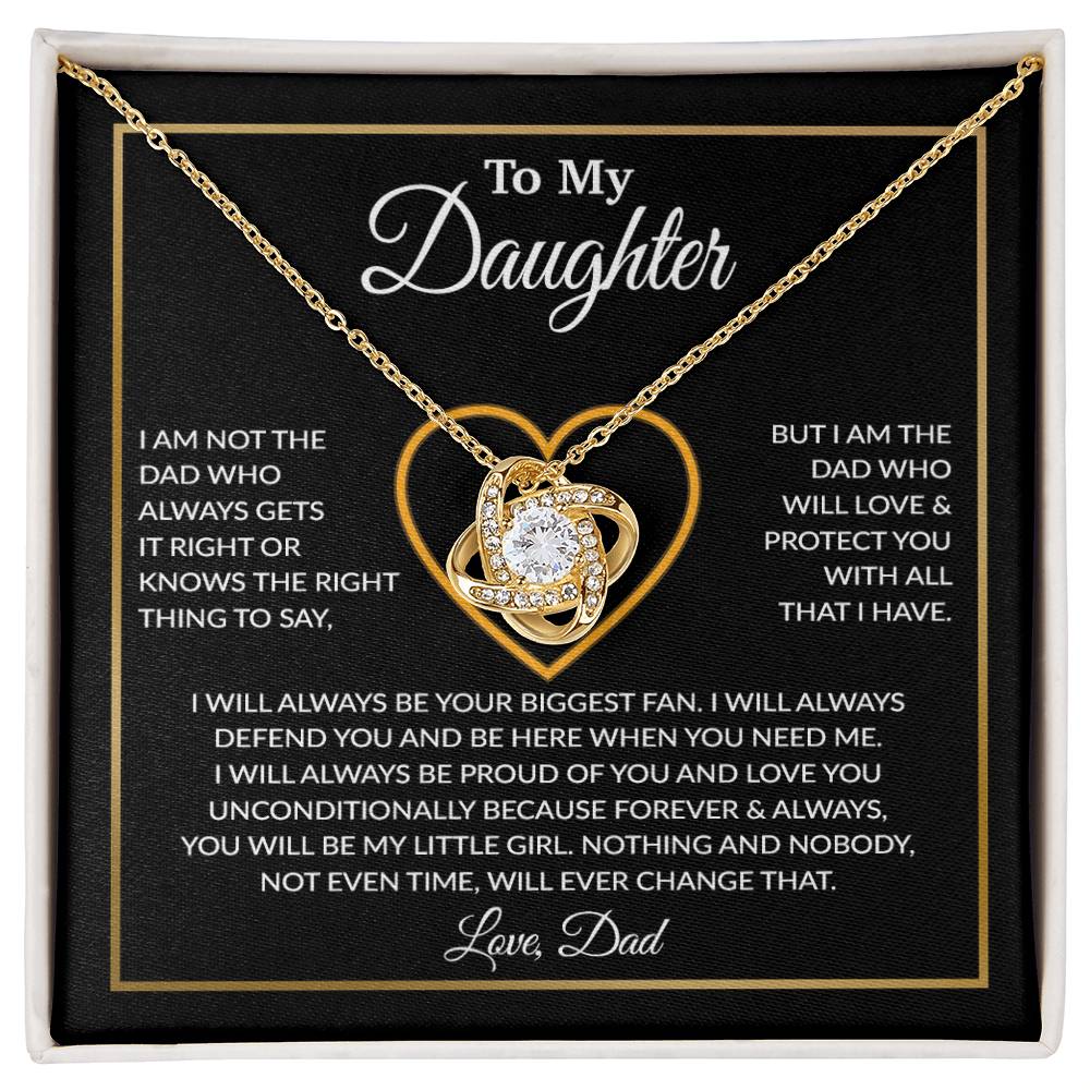 To My Daughter Necklace, Gift For Daughter From Dad, Daughter Father Necklace 6_12_Black