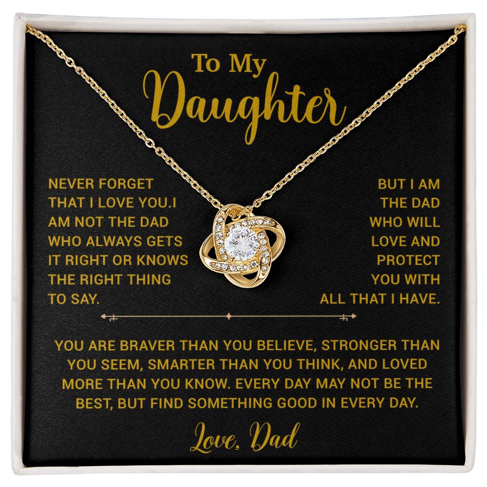 To My Daughter Necklace, Gift for Daughter from Dad, Father Daughter Necklace 2_6_Gold