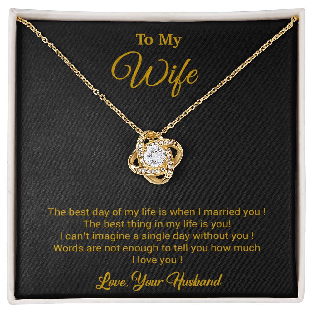 To My Wife Necklace, Gift For Wife, Anniversary Gift For Wife, Necklace For Wife 10_3_Gold
