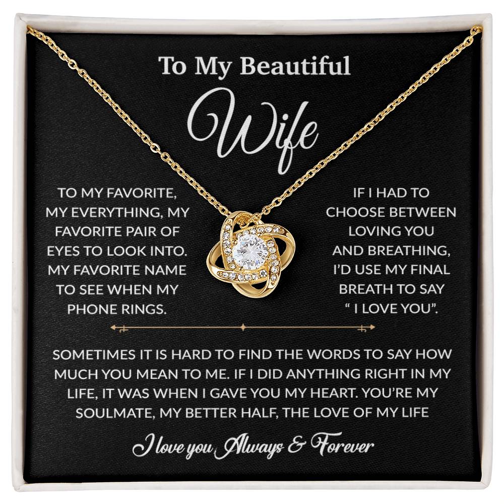 To My Wife Necklace, Gift For Wife, Anniversary Gift For Wife, Necklace For Wife 8_6_Black