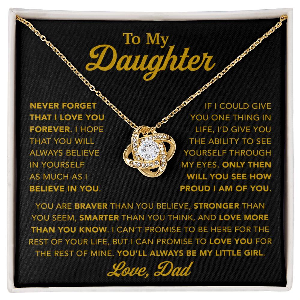 To My Daughter Necklace, Gift for Daughter from Dad, Father Daughter Necklace 21_1_Gold
