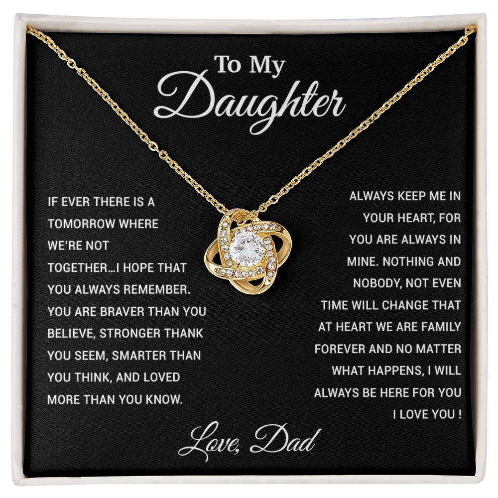 To My Daughter Necklace, Gift for Daughter from Dad, Father Daughter Necklace 26_3_Black