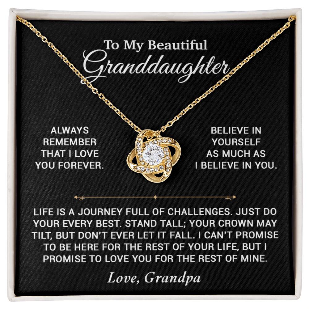 To My Granddaughter Necklace, Birthday Gift For Granddaughter, Birthday Gifts 7_6_Black