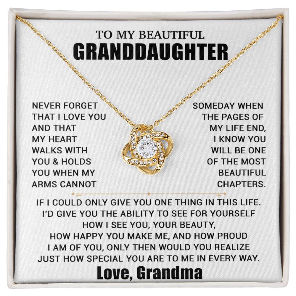 To My Granddaughter Necklace, Granddaughter Gift from Grandma, Christmas Gift 19_8_White