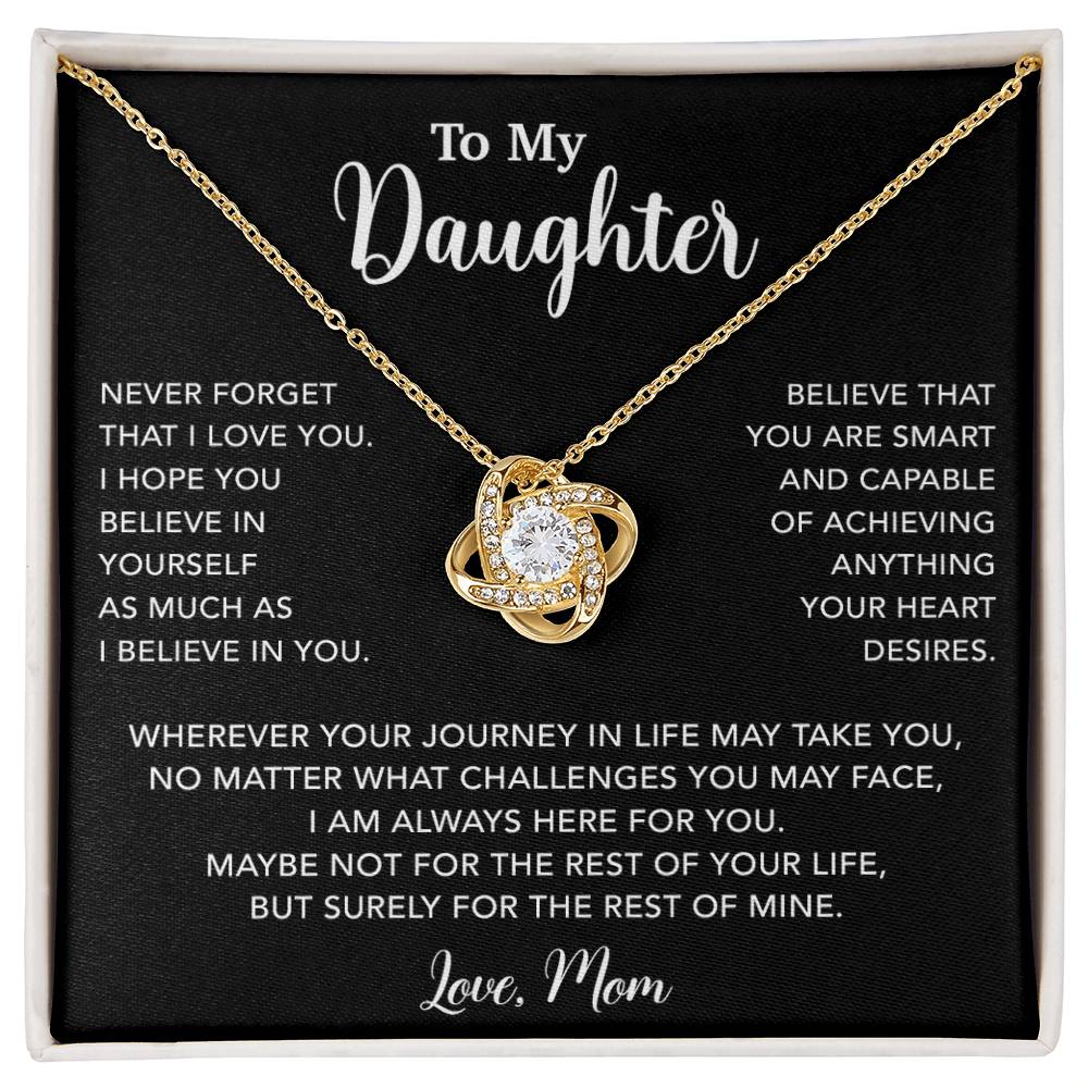 To My Daughter Necklace, Gift for Daughter from Mom, Mother Daughter Necklace 18_5_Black