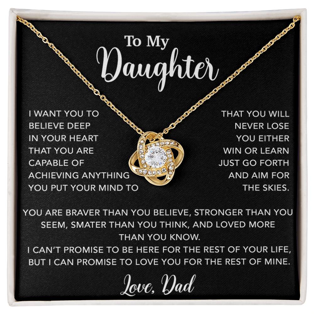 To My Daughter Necklace, Gift for Daughter from Dad, Father Daughter Necklace 18_5_Black