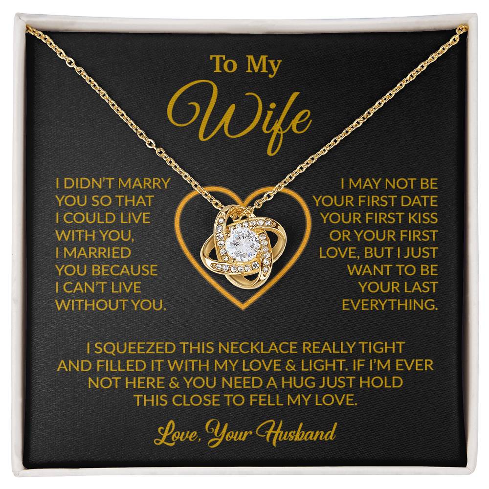 To My Wife Necklace, Wife Gift from Husband, Christmas Gift 5_12_Gold
