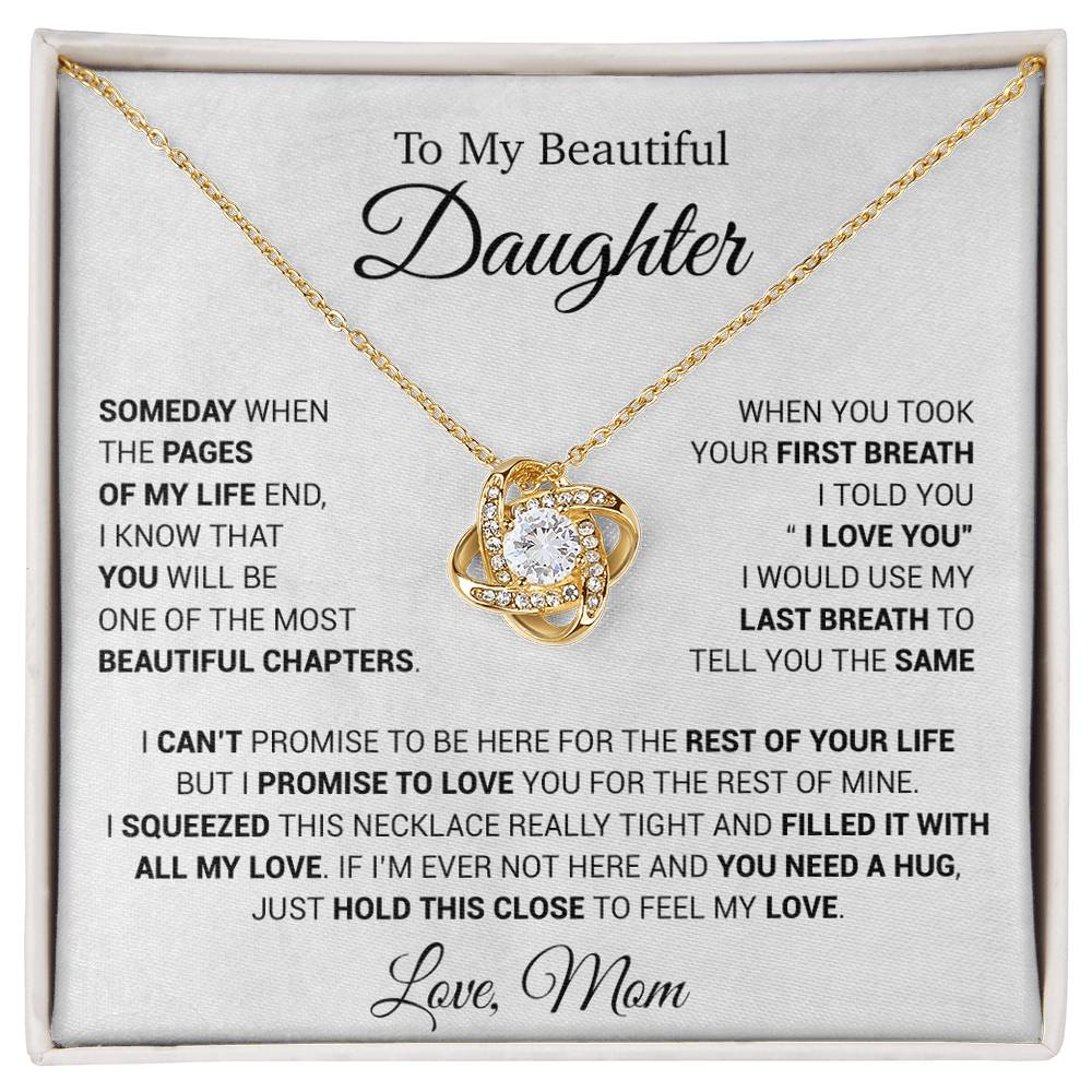 To My Daughter Necklace, Daughter Mother Necklace, Daughter Gift From Mom 13_5_White
