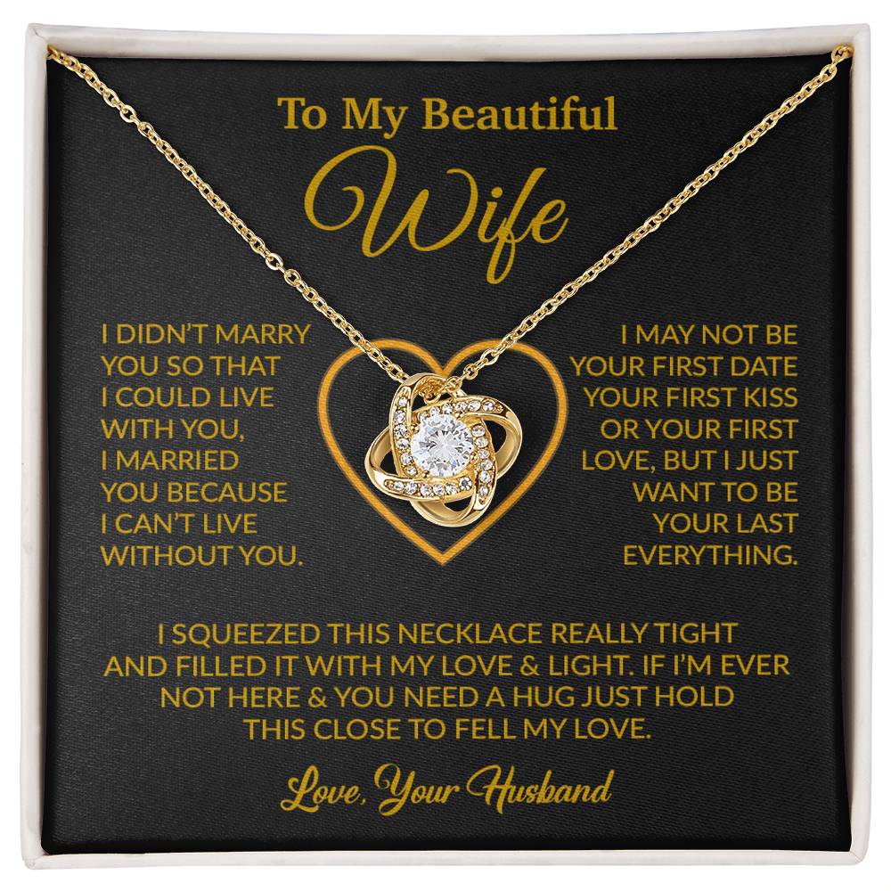 To My Wife Necklace, Wife Gift from Husband, Christmas Gift 7_12_Gold