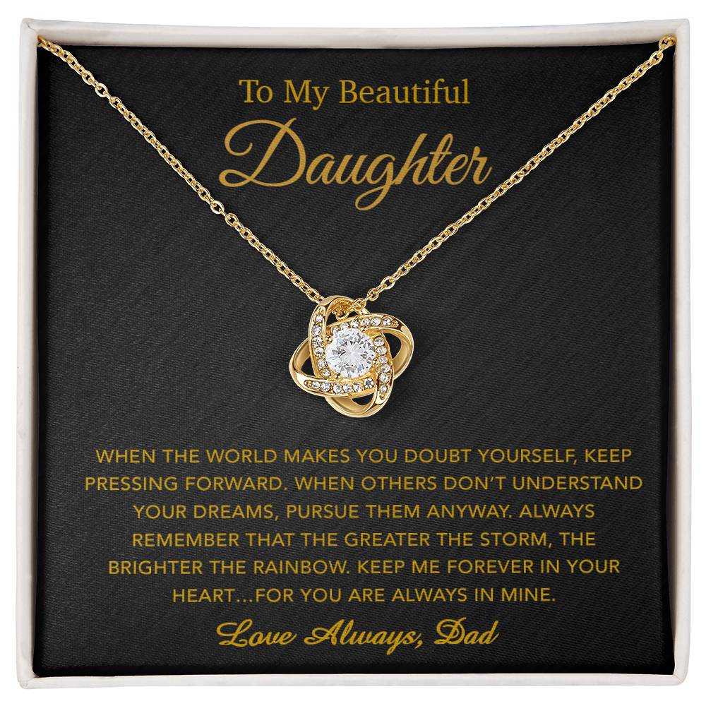 To My Daughter Necklace, Gift for Daughter from Dad, Father Daughter Necklace 20_5_Gold
