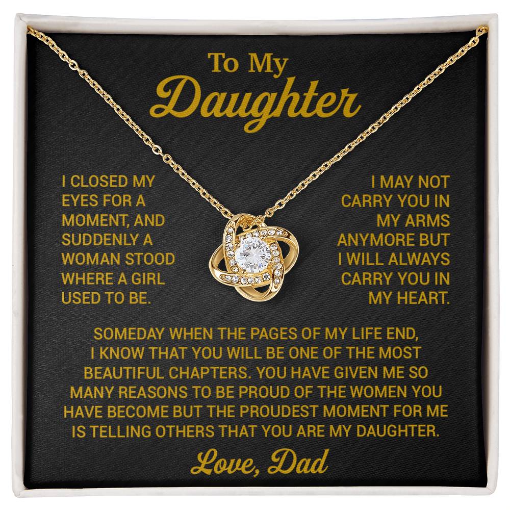 To My Daughter Necklace, Daughter Father Necklace, Daughter Gift From Dad 3_8_Gold