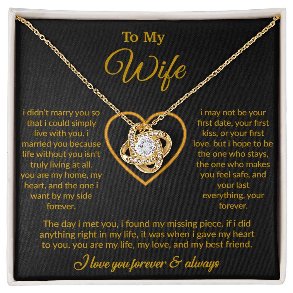 To My Wife Necklace, Gift For Wife, Anniversary Gift For Wife, Necklace For Wife 13_3_Gold