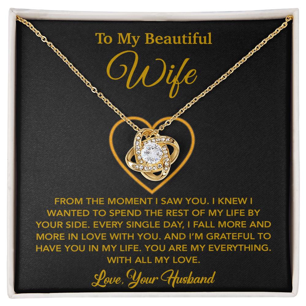 To My Wife Necklace, Gift For Wife, Anniversary Gift For Wife, Necklace For Wife 27_5_Gold