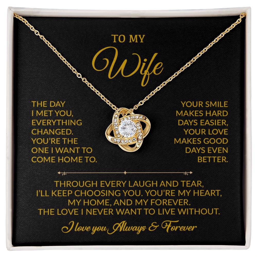 To My Wife Necklace, Gift For Wife, Anniversary Gift For Wife, Necklace For Wife 6_8_Gold