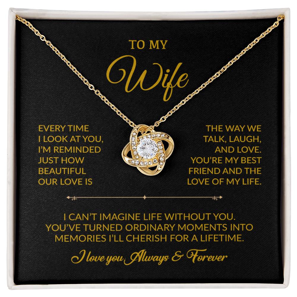 To My Wife Necklace, Gift For Wife, Anniversary Gift For Wife, Necklace For Wife 13_8_Gold