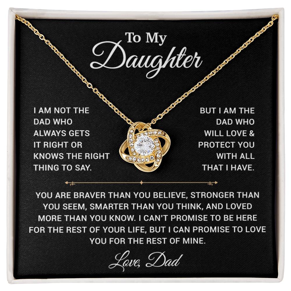 To My Daughter Necklace, Gift for Daughter from Dad, Father Daughter Necklace 3_4_Black