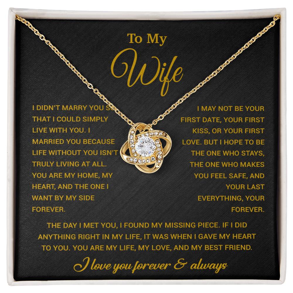 To My Wife Necklace, Gift For Wife, Anniversary Gift For Wife, Necklace For Wife 21_9_Gold